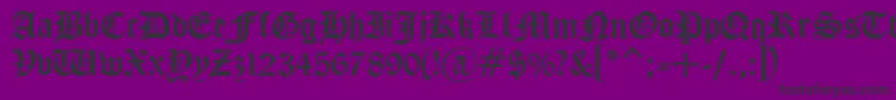 Cyrillicgoth ffy-fontti – mustat fontit violetilla taustalla
