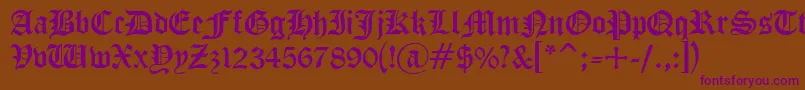 Cyrillicgoth ffy Font – Purple Fonts on Brown Background