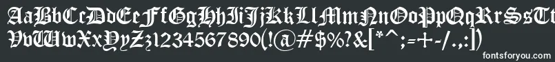 Шрифт Cyrillicgoth ffy – белые шрифты на чёрном фоне