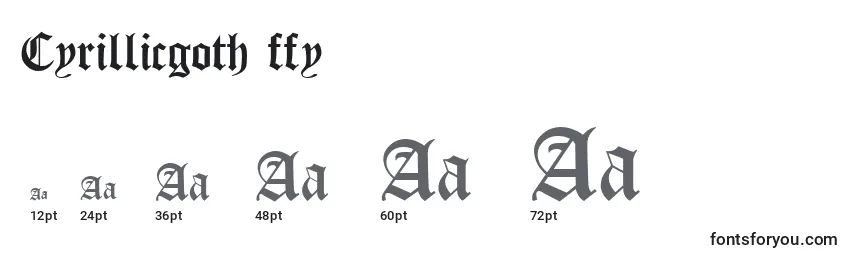 Размеры шрифта Cyrillicgoth ffy