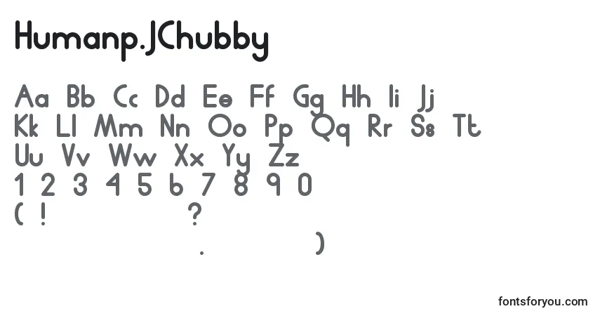 Шрифт Humanp.JChubby (93883) – алфавит, цифры, специальные символы