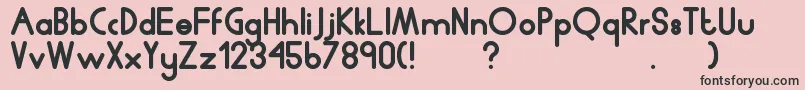 Humanp.JChubby Font – Black Fonts on Pink Background