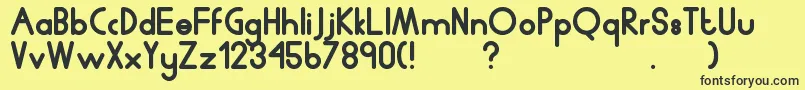 Humanp.JChubby Font – Black Fonts on Yellow Background