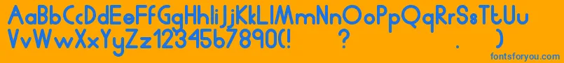 Humanp.JChubby Font – Blue Fonts on Orange Background