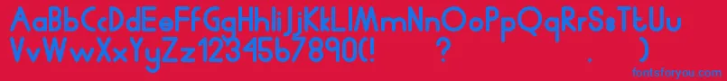 Humanp.JChubby Font – Blue Fonts on Red Background