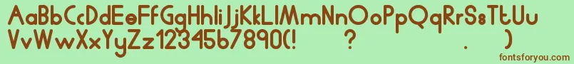 Humanp.JChubby Font – Brown Fonts on Green Background