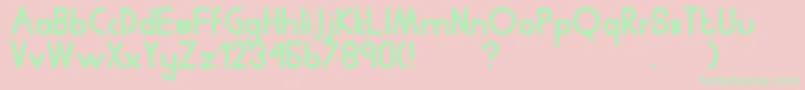 Humanp.JChubby Font – Green Fonts on Pink Background