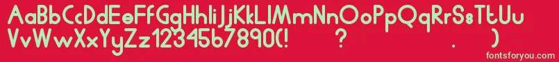 Humanp.JChubby Font – Green Fonts on Red Background