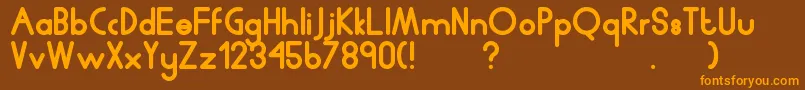 Humanp.JChubby Font – Orange Fonts on Brown Background