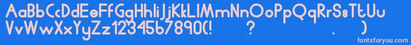 Humanp.JChubby Font – Pink Fonts on Blue Background