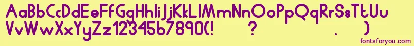 Humanp.JChubby Font – Purple Fonts on Yellow Background