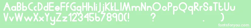 Humanp.JChubby Font – White Fonts on Green Background