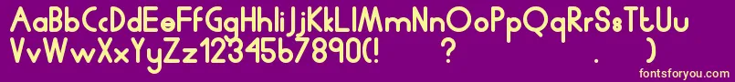 Humanp.JChubby Font – Yellow Fonts on Purple Background