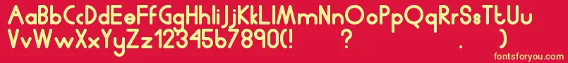 Humanp.JChubby Font – Yellow Fonts on Red Background