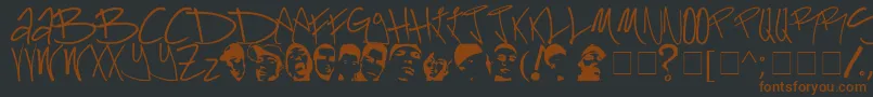 Kadafia Font – Brown Fonts on Black Background