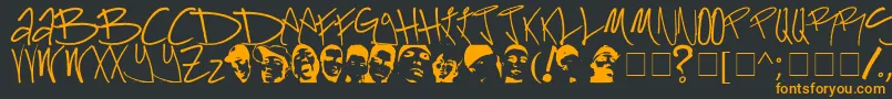 Kadafia Font – Orange Fonts on Black Background