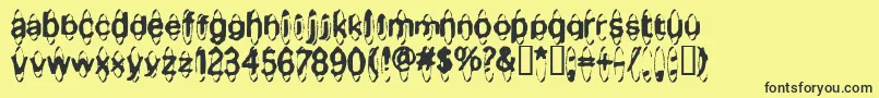 フォントMischstabApfelsaft – 黒い文字の黄色い背景