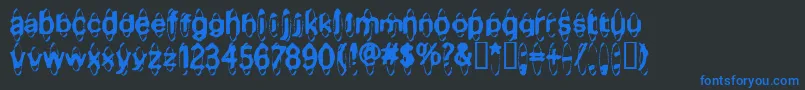 MischstabApfelsaft Font – Blue Fonts on Black Background