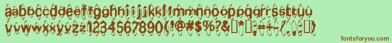 MischstabApfelsaft Font – Brown Fonts on Green Background