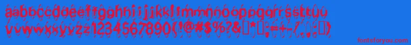 MischstabApfelsaft Font – Red Fonts on Blue Background