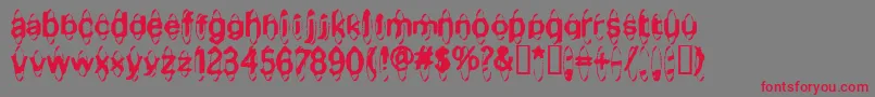 MischstabApfelsaft-Schriftart – Rote Schriften auf grauem Hintergrund