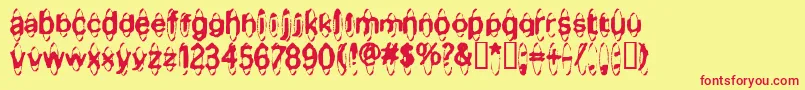 MischstabApfelsaft Font – Red Fonts on Yellow Background