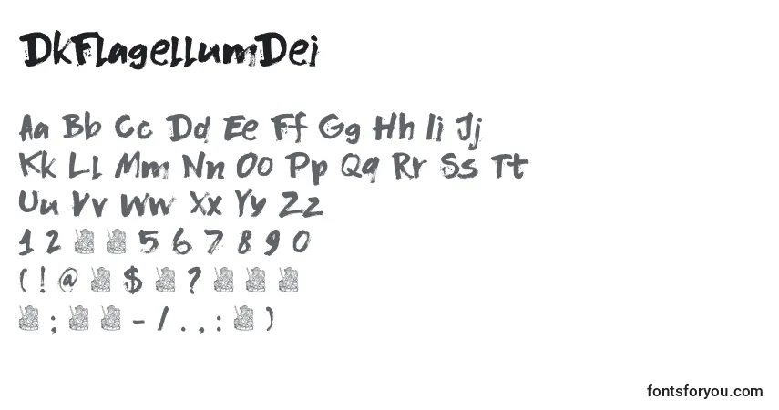 Fuente DkFlagellumDei - alfabeto, números, caracteres especiales