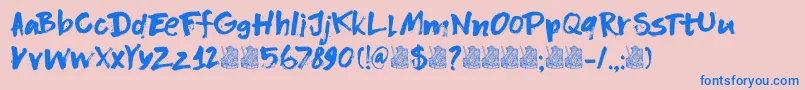 DkFlagellumDei Font – Blue Fonts on Pink Background