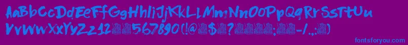 DkFlagellumDei Font – Blue Fonts on Purple Background