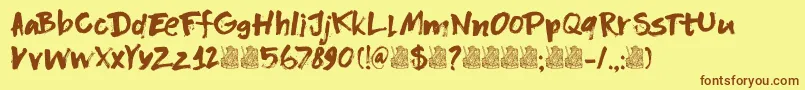 DkFlagellumDei Font – Brown Fonts on Yellow Background