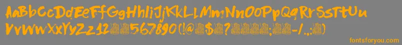 DkFlagellumDei Font – Orange Fonts on Gray Background