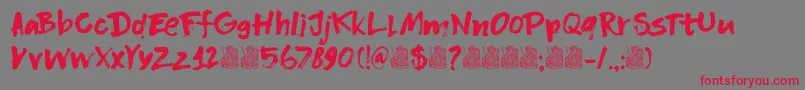 フォントDkFlagellumDei – 赤い文字の灰色の背景