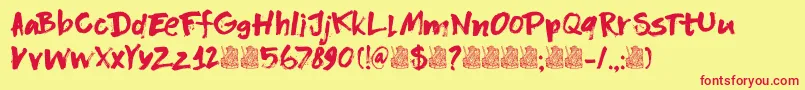 DkFlagellumDei Font – Red Fonts on Yellow Background