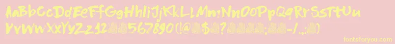 DkFlagellumDei Font – Yellow Fonts on Pink Background