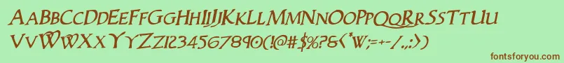 Woodgodrotal Font – Brown Fonts on Green Background