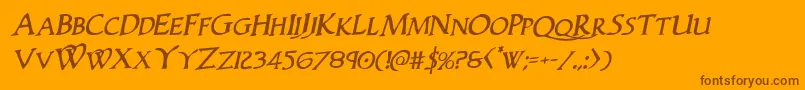 Woodgodrotal Font – Brown Fonts on Orange Background