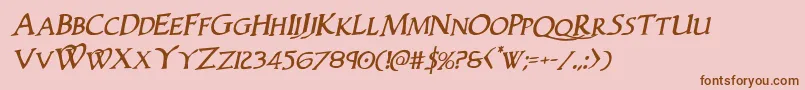 Woodgodrotal Font – Brown Fonts on Pink Background