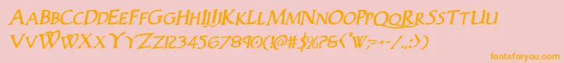Woodgodrotal Font – Orange Fonts on Pink Background