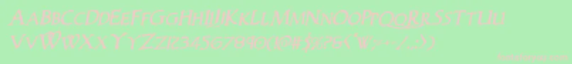 Woodgodrotal Font – Pink Fonts on Green Background