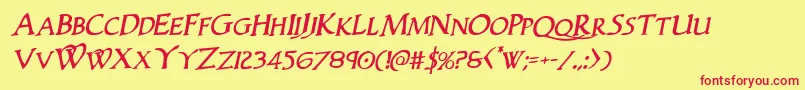 Woodgodrotal Font – Red Fonts on Yellow Background