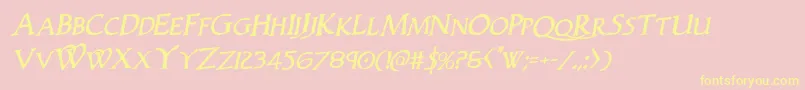 Woodgodrotal Font – Yellow Fonts on Pink Background