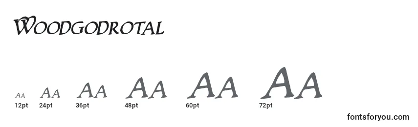 Размеры шрифта Woodgodrotal
