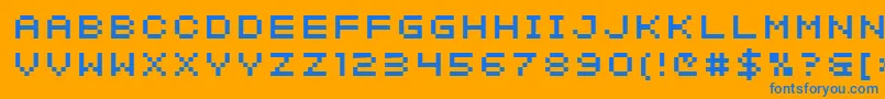 SfIntermosaic Font – Blue Fonts on Orange Background