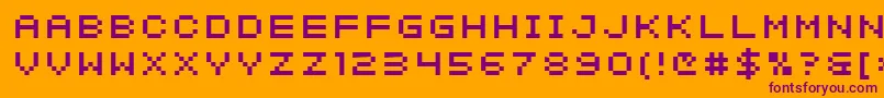 SfIntermosaic Font – Purple Fonts on Orange Background