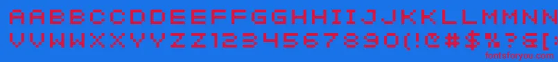 SfIntermosaic Font – Red Fonts on Blue Background