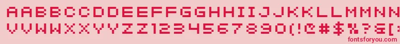 Czcionka SfIntermosaic – czerwone czcionki na różowym tle