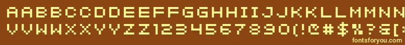 SfIntermosaic Font – Yellow Fonts on Brown Background