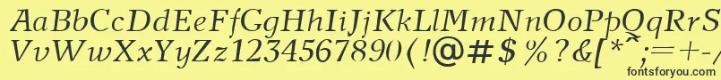 NewJournalItalic Font – Black Fonts on Yellow Background