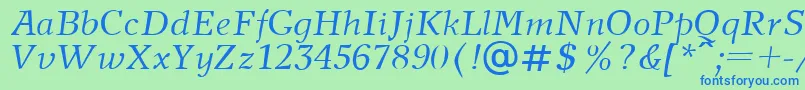 フォントNewJournalItalic – 青い文字は緑の背景です。