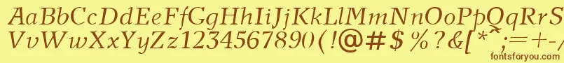 Шрифт NewJournalItalic – коричневые шрифты на жёлтом фоне